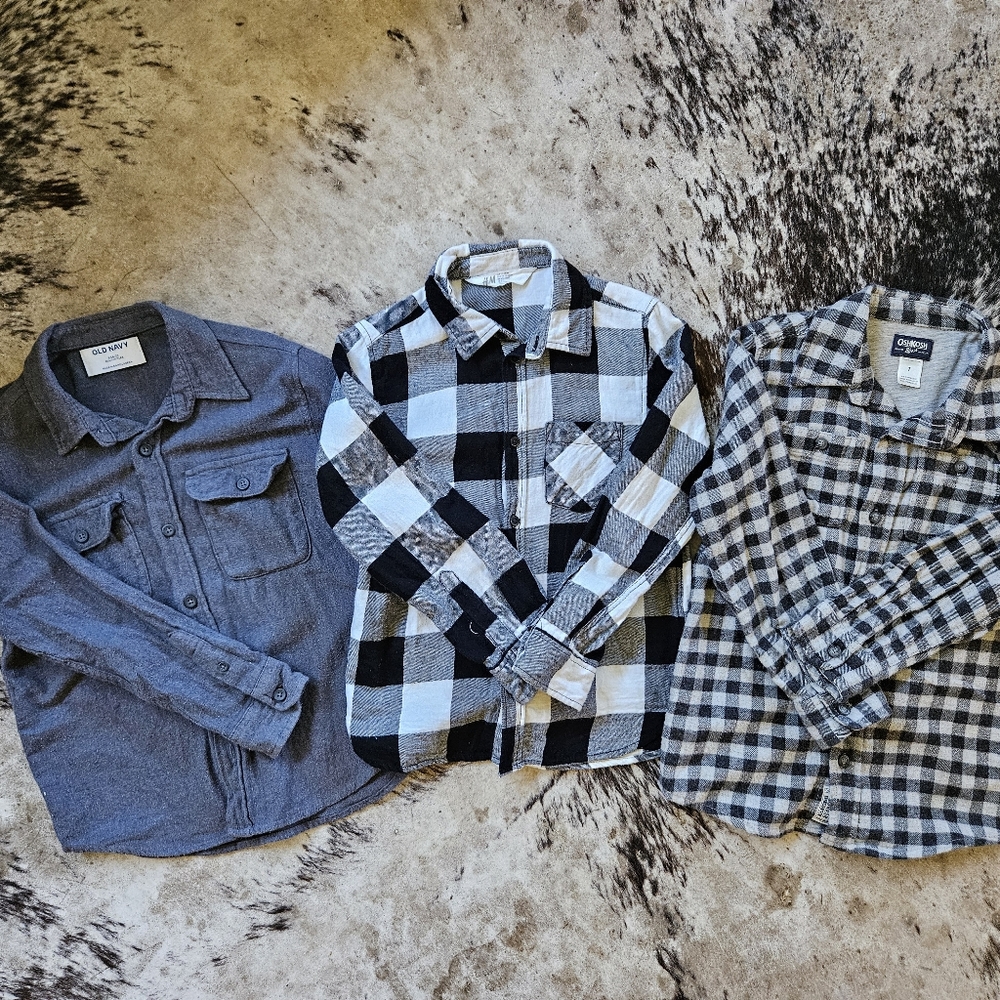 Flannel Shirt Bundle Size 7 Old Navy/Oshkosh/H&M $17